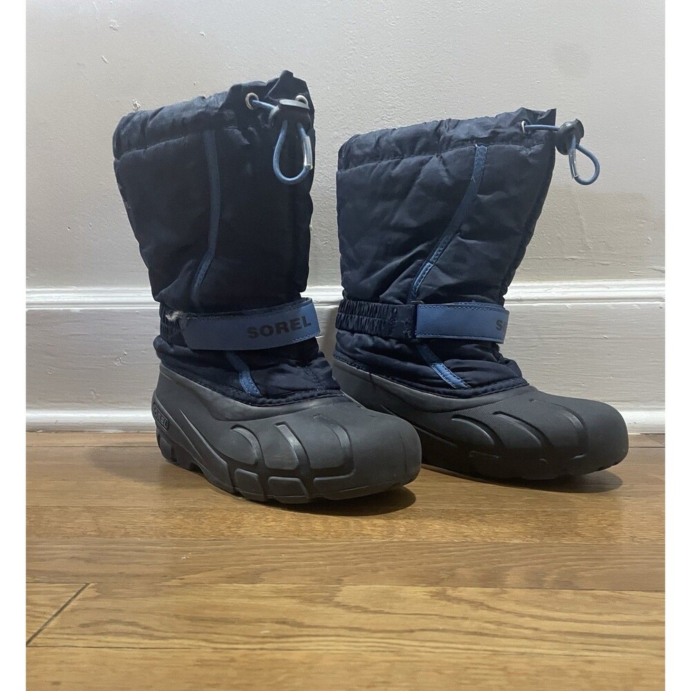 Sorel Flurry Waterproof Winter Boots Navy Blue Unisex Youth Size 5 Insulated